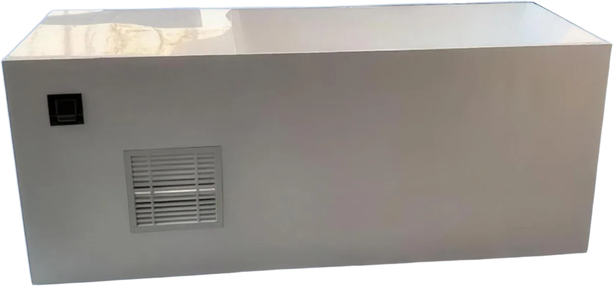 White acrylic ice bath with a built-in chiller panel
